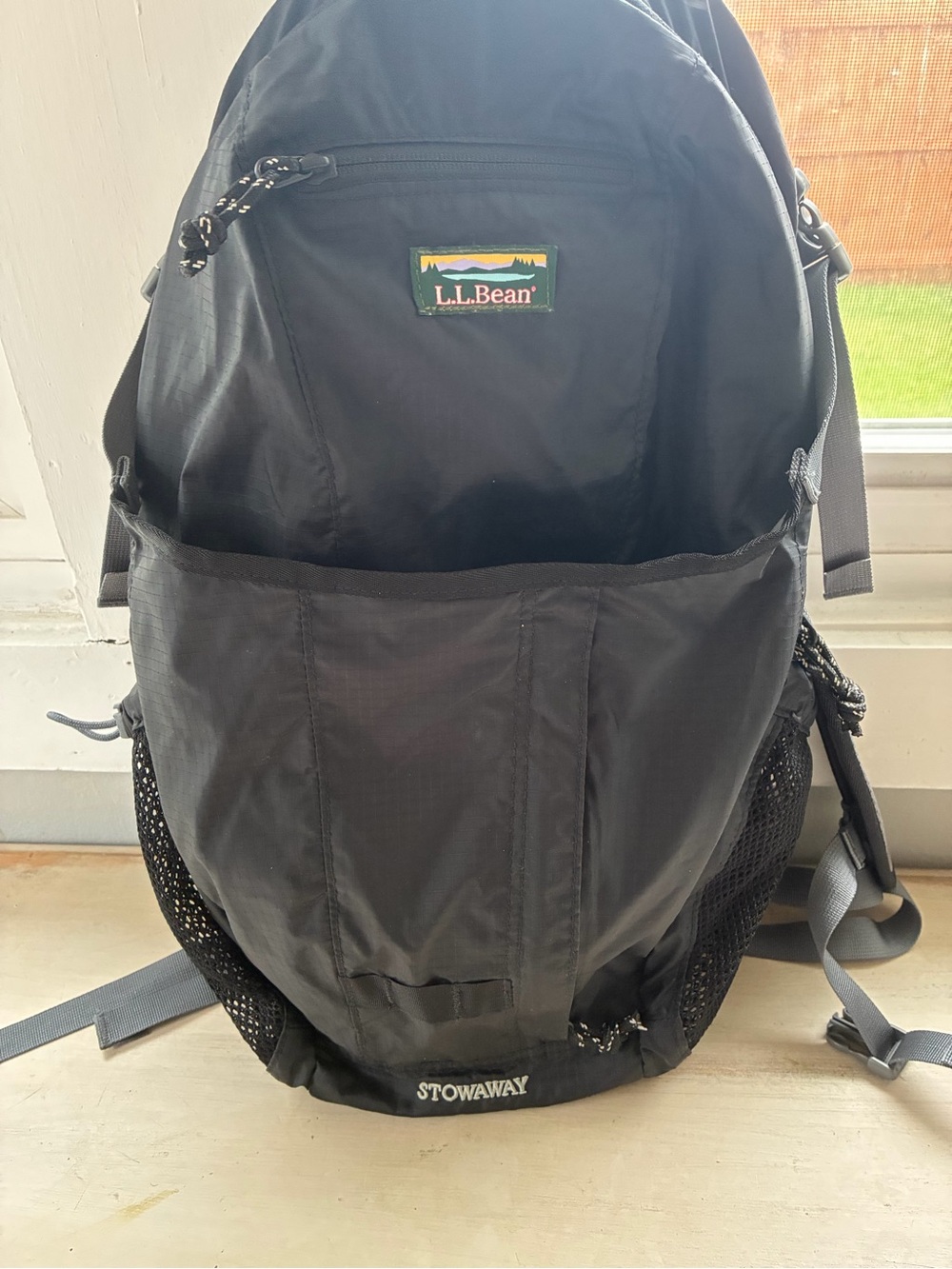 L.L. Bean Black Stowaway Backpack unisex